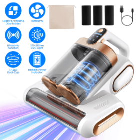 53330230 Professional Edition Mite-Resistant Vacuum Cleaner-Sofa/Mattress Cleaning with Dual Dust Collection Cups, 200W Power Output, 16