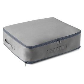 Large Foldable Storage Bag For Comforter Quilt Blanket Clothes Pillows Beddings Self Compression Organizer For Duvet Closet Storage Containers Wi (Color: Grey, size: M)