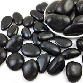 38lbs Black River Rocks, 2-3 inch Polished Pebbles for Plants, Vase Filler, Aquarium, Landscaping, Indoor/Outdoor Decor (Black: 38lbs-1-3 inch)