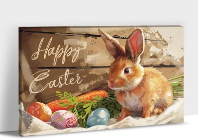 Easter Bunny Wall Art, Easter Bunny Prints Wall Decor, Spring Bunny Carrot Eggs Posters for Easter Wall Decor, Rustic Easter Pictures with Cute B (Style: 001, size: 28X40)